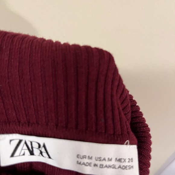 Zara burgundy ribbed turtleneck, gently used. - Picture 3 of 3